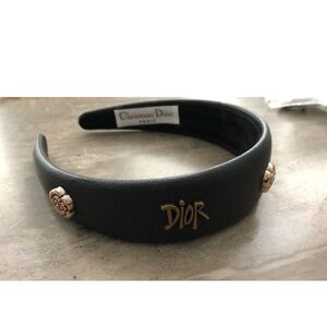 Christian Dior Black Headband hair accessory imitation leather hairband